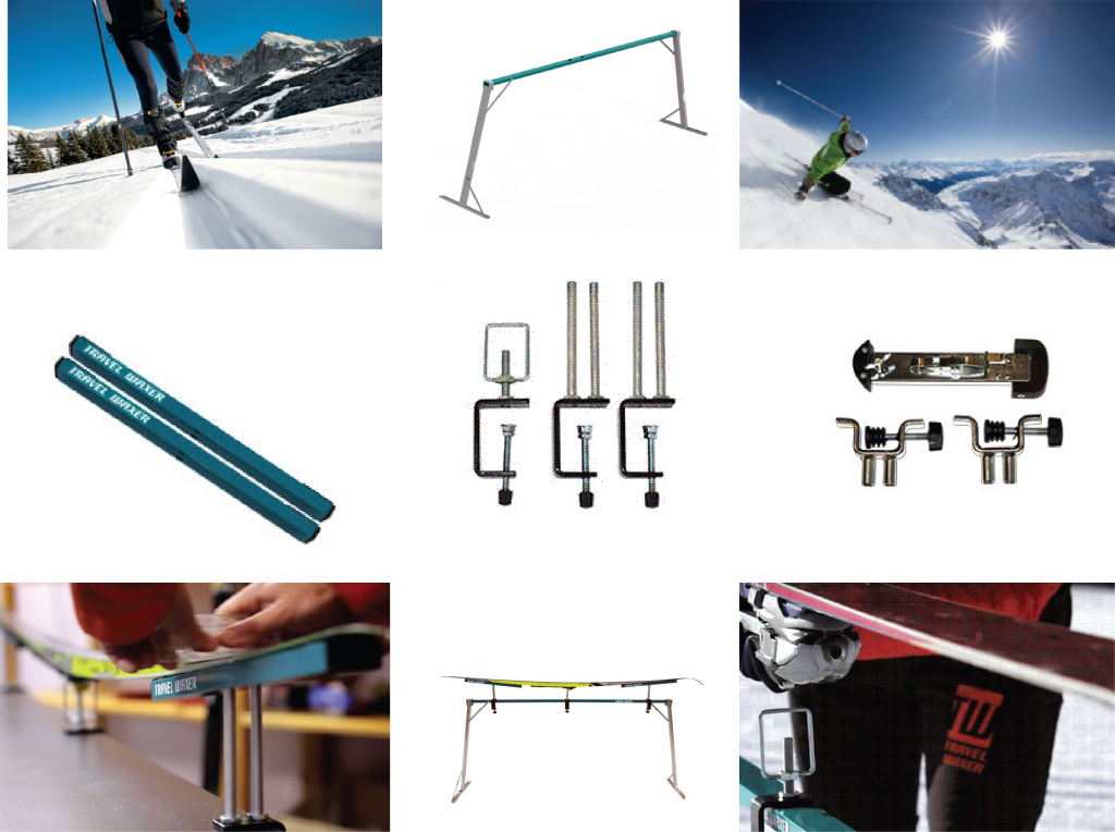 The ski attachment system Travel Waxer